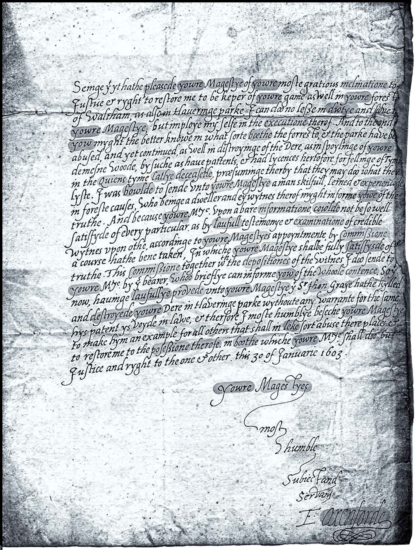 Oxford's letter